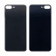 Задняя крышка для iPhone 8 Plus Черный (стекло, монолит, широкий вырез под камеру, логотип) - Премиум