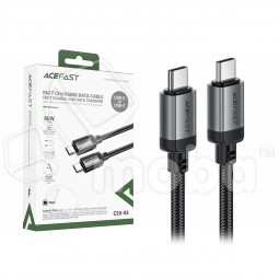 Кабель Type-C - Type-C Acefast C20-03 (3A, 60W, PD, оплетка нейлон, 1.2 м) Черный
