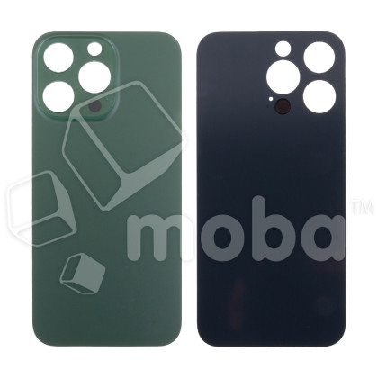 Задняя крышка для iPhone 13 Pro (A2640) Зеленый (стекло, узкий вырез под камеру, логотип) - Премиум