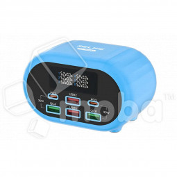 Зарядная станция Relife RL-309U (72W, 4USB QC3.0/2Type-C PD, LCD)