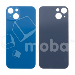 Задняя крышка для iPhone 13 (A2635) Синий (стекло, узкий вырез под камеру, логотип) - Премиум