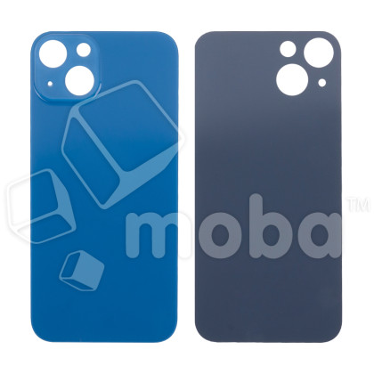 Задняя крышка для iPhone 13 (A2635) Синий (стекло, узкий вырез под камеру, логотип) - Премиум