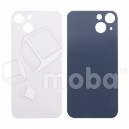 Задняя крышка для iPhone 13 (A2635) Белый (стекло, узкий вырез под камеру, логотип) - Премиум