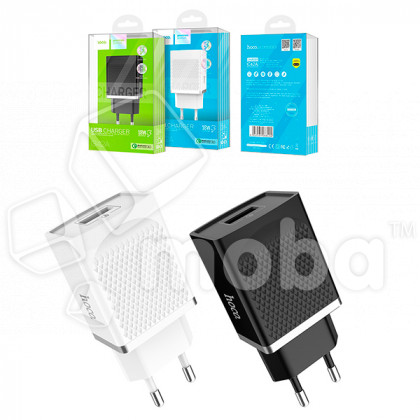 Сетевое зарядное устройство USB Hoco C42A (18W, QC3.0) Черный