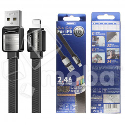 Кабель USB - Lightning Remax RC-154i (2.4А, плоский) Черный