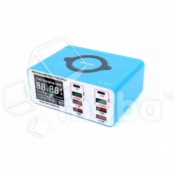 Зарядная станция Relife RL-304S (110W, 8 портов 4USB/2USB QC3.0/2Type-C PD, LCD)