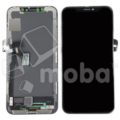 Дисплей для iPhone X в сборе с тачскрином Черный - (Hard OLED)