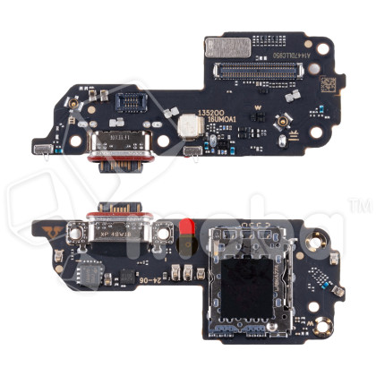 Шлейф для Xiaomi Redmi Note 14 Pro+ 5G (24115RA8EG) плата системный разъем/разъем SIM/микрофон - Премиум