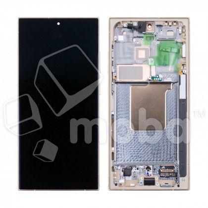 Дисплей для Samsung Galaxy S24 Ultra (S928B) модуль с рамкой Желтый - OR (SP)