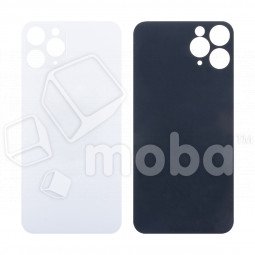 Задняя крышка для iPhone 11 Pro (A2215) Белый (стекло, широкий вырез под камеру, логотип)