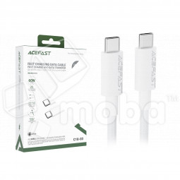 Кабель Type-C - Type-C Acefast C18-03 (3A, 60W, PD, оплетка нейлон, 1.2 м) Белый