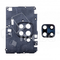 Стекло камеры для Xiaomi Redmi Note 9/9S (M2003J15SC/M2003J15SG/M2003J6A1G) в сборе с рамкой Черный