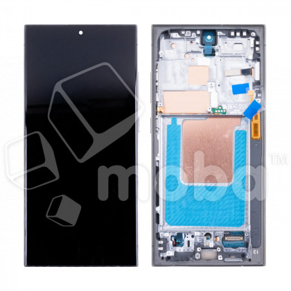 Дисплей для Samsung Galaxy S24 Ultra (S928B) модуль с рамкой Черный - (OLED) (Full Size)